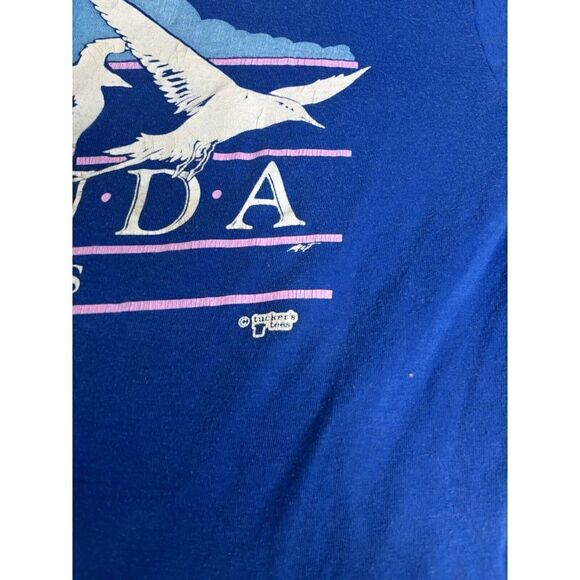 Vintage 80s Bermuda Nature Short Sleeve T Shirt Men's Size Large Blue - Picture 5 of 12